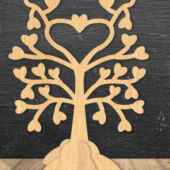 Intra απο ξύλο plywood 3mm-4mm πάχος – Διακόσμηση σπιτιού Tree Love3 Δίασταση  20x20 cm INTRAFABR-114306188 - Image 1