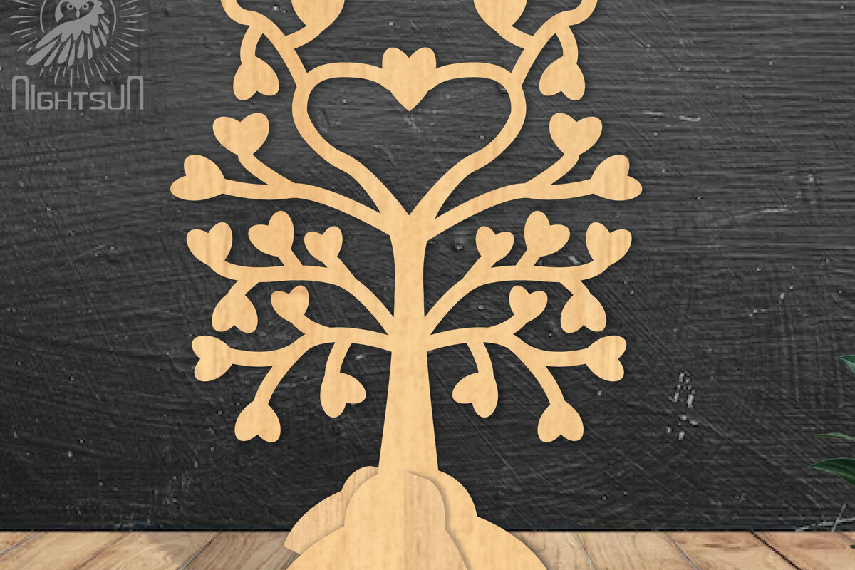 Intra απο ξύλο plywood 3mm-4mm πάχος – Διακόσμηση σπιτιού Tree Love3 Δίασταση  20x20 cm INTRAFABR-114306188