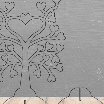 Intra απο ξύλο plywood 3mm-4mm πάχος – Διακόσμηση σπιτιού Tree Love3 Δίασταση  20x20 cm INTRAFABR-114306188 - Image 2