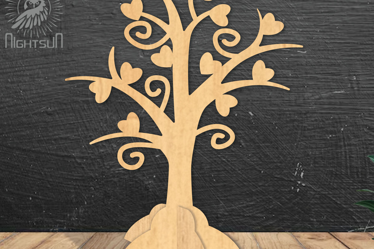 Intra απο ξύλο plywood 3mm-4mm πάχος – Διακόσμηση σπιτιού Tree Love4 Δίασταση  20x20 cm INTRAFABR-114306211