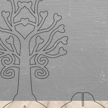 Intra απο ξύλο plywood 3mm-4mm πάχος – Διακόσμηση σπιτιού Tree Love5 Δίασταση  20x20 cm INTRAFABR-114306243 - Image 2