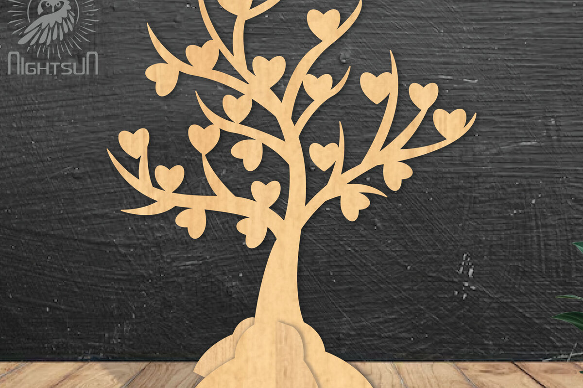 Intra απο ξύλο plywood 3mm-4mm πάχος – Διακόσμηση σπιτιού Tree Love6 Δίασταση  20x20 cm INTRAFABR-114306285