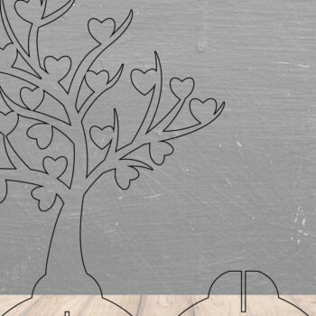 Intra απο ξύλο plywood 3mm-4mm πάχος – Διακόσμηση σπιτιού Tree Love6 Δίασταση  20x20 cm INTRAFABR-114306285 - Image 2