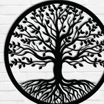 Intra απο ξύλο plywood 3mm-4mm πάχος – Αρχεία κοπής με λέιζερ μεταλλικού τοίχου δέντρου Δίασταση  40x30 cm INTRAFABR-117463420 - Image 1