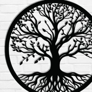 Intra απο ξύλο plywood 3mm-4mm πάχος – Αρχεία κοπής με λέιζερ μεταλλικού τοίχου δέντρου Δίασταση  40x30 cm INTRAFABR-117464363