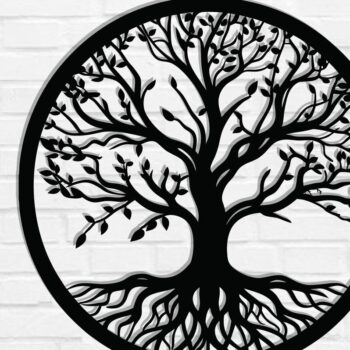 Intra απο ξύλο plywood 3mm-4mm πάχος – Αρχεία κοπής με λέιζερ μεταλλικού τοίχου δέντρου Δίασταση  40x30 cm INTRAFABR-117464363 - Image 1