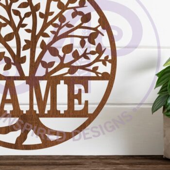 Intra απο ξύλο plywood 3mm-4mm πάχος – Πρότυπο κοπής λέιζερ Sign name δέντρου Δίασταση  40x30 cm INTRAFABR-86875468 - Image 1