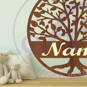 Intra απο ξύλο plywood 3mm-4mm πάχος – Πρότυπο κοπής λέιζερ Sign name δέντρου Δίασταση  40x30 cm INTRAFABR-86875468 - Image 2