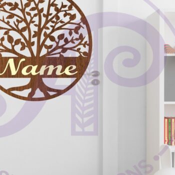 Intra απο ξύλο plywood 3mm-4mm πάχος – Πρότυπο κοπής λέιζερ Sign name δέντρου Δίασταση  40x30 cm INTRAFABR-86875468 - Image 3