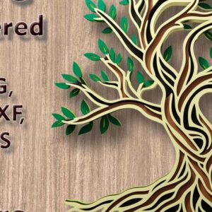 Intra απο ξύλο plywood 3mm-4mm πάχος – Αρχεία αποκοπής πολλαπλών επιπέδων 3D Tree of Life Δίασταση  20x20 cm INTRAFABR-114267088