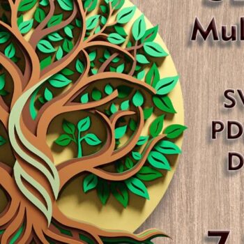 Intra απο ξύλο plywood 3mm-4mm πάχος – Αρχεία πολλαπλών επιπέδων 3D Tree of Life Δίασταση  20x20 cm INTRAFABR-109079314 - Image 1