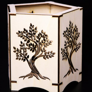 Intra απο ξύλο plywood 3mm-4mm πάχος – Δέντρο της Ζωής - Κηροπήγιο - Φανάρι Δίασταση  20x20 cm INTRAFABR-103029870 - Image 2