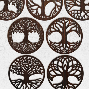 Intra απο ξύλο plywood 3mm-4mm πάχος – Πρότυπα δέσμης σουβέρ Tree of Life Δίασταση  20x20 cm INTRAFABR-105707270 - Image 4