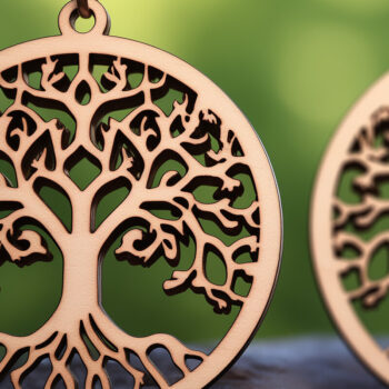 Intra απο ξύλο plywood 3mm-4mm πάχος – Δέσμη κοπής με λέιζερ σκουλαρίκι Tree of Life Δίασταση  5x5 cm INTRAFABR-90349659 - Image 6