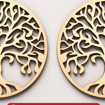 Intra απο ξύλο plywood 3mm-4mm πάχος – Δέσμη κοπής με λέιζερ σκουλαρίκι Tree of Life Δίασταση  5x5 cm INTRAFABR-90349659 - Image 9