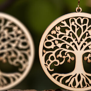 Intra απο ξύλο plywood 3mm-4mm πάχος – Αρχείο κοπής με λέιζερ σκουλαρίκι Tree of Life Δίασταση  5x5 cm INTRAFABR-90341582
