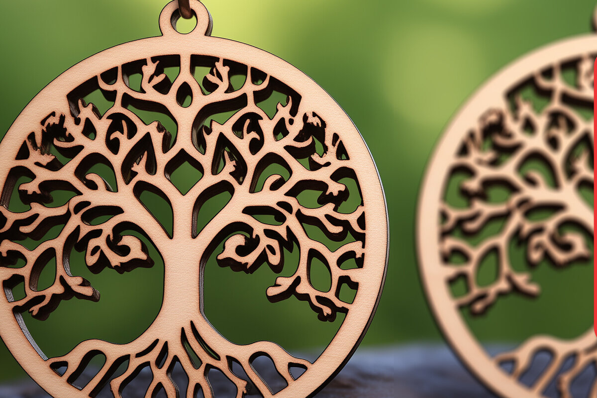 Intra απο ξύλο plywood 3mm-4mm πάχος – Αρχείο κοπής με λέιζερ σκουλαρίκι Tree of Life Δίασταση  5x5 cm INTRAFABR-90347122