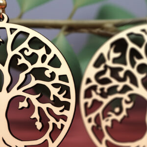 Intra απο ξύλο plywood 3mm-4mm πάχος – Αρχείο κοπής με λέιζερ σκουλαρίκι Tree of Life Δίασταση  5x5 cm INTRAFABR-90348959