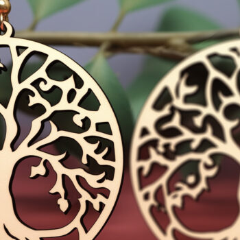 Intra απο ξύλο plywood 3mm-4mm πάχος – Αρχείο κοπής με λέιζερ σκουλαρίκι Tree of Life Δίασταση  5x5 cm INTRAFABR-90348959 - Image 1