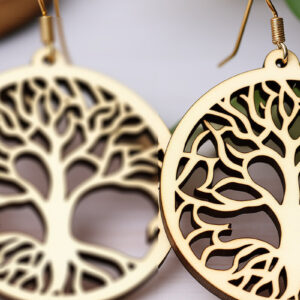 Intra απο ξύλο plywood 3mm-4mm πάχος – Αρχείο κοπής με λέιζερ σκουλαρίκι Tree of Life Δίασταση  5x5 cm INTRAFABR-90323711