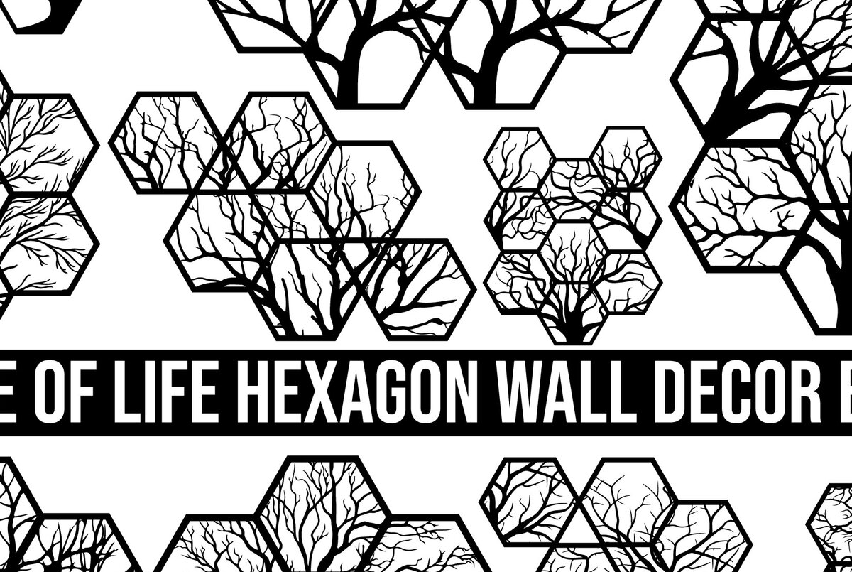 Intra απο ξύλο plywood 3mm-4mm πάχος – Πακέτο διακόσμησης τοίχου εξάγωνο Tree of Life Δίασταση  40x30 cm INTRAFABR-85557840