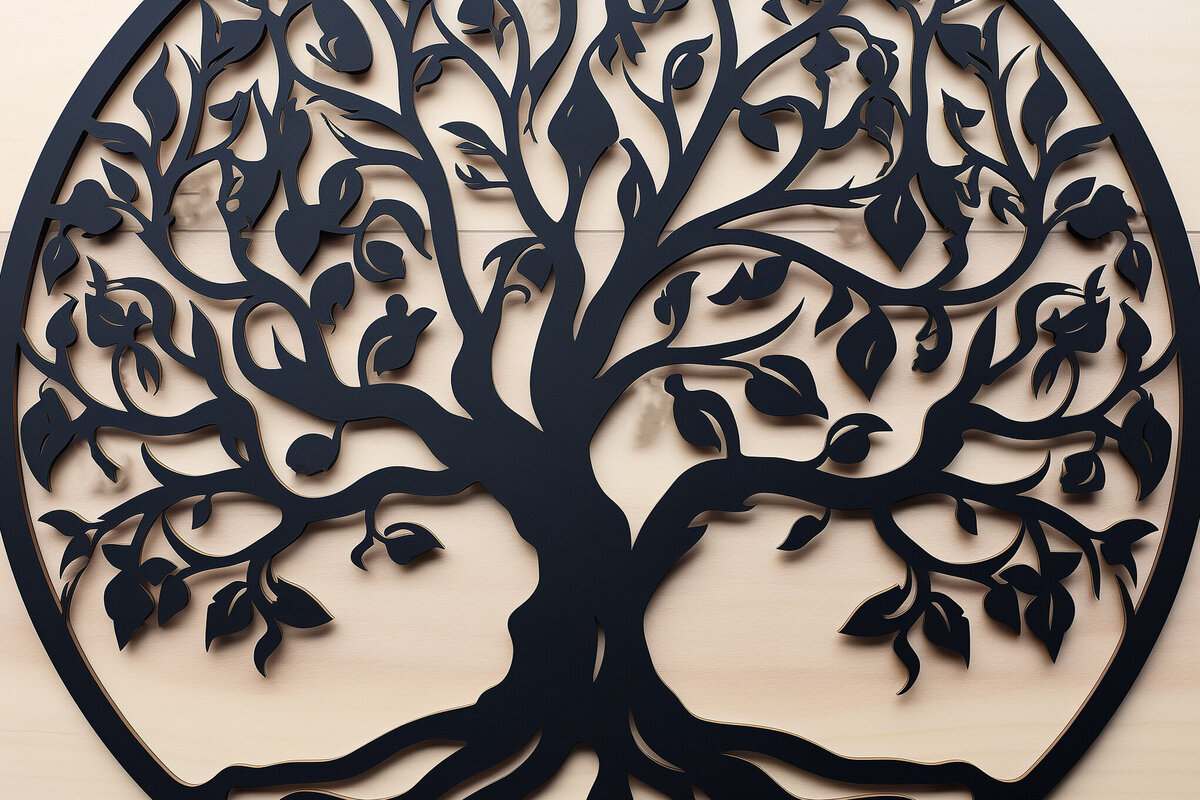 Intra απο ξύλο plywood 3mm-4mm πάχος – Αρχείο κοπής με λέιζερ Tree of Life Δίασταση  20x20 cm INTRAFABR-90831856