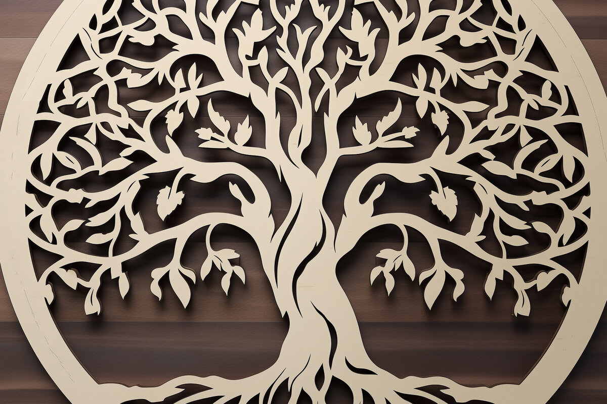 Intra απο ξύλο plywood 3mm-4mm πάχος – Αρχείο κοπής με λέιζερ Tree of Life Δίασταση  20x20 cm INTRAFABR-90833718