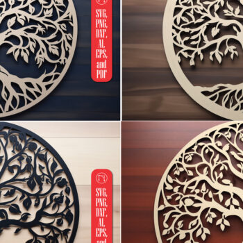 Intra απο ξύλο plywood 3mm-4mm πάχος – Πακέτο αρχείου Cut Tree of Life Δίασταση  20x20 cm INTRAFABR-90834003 - Image 1