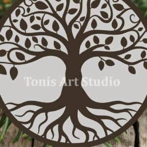 Intra απο ξύλο plywood 3mm-4mm πάχος – Αρχείο κοπής με λέιζερ Tree of Life PNG DXF Δίασταση  20x20 cm INTRAFABR-119552699