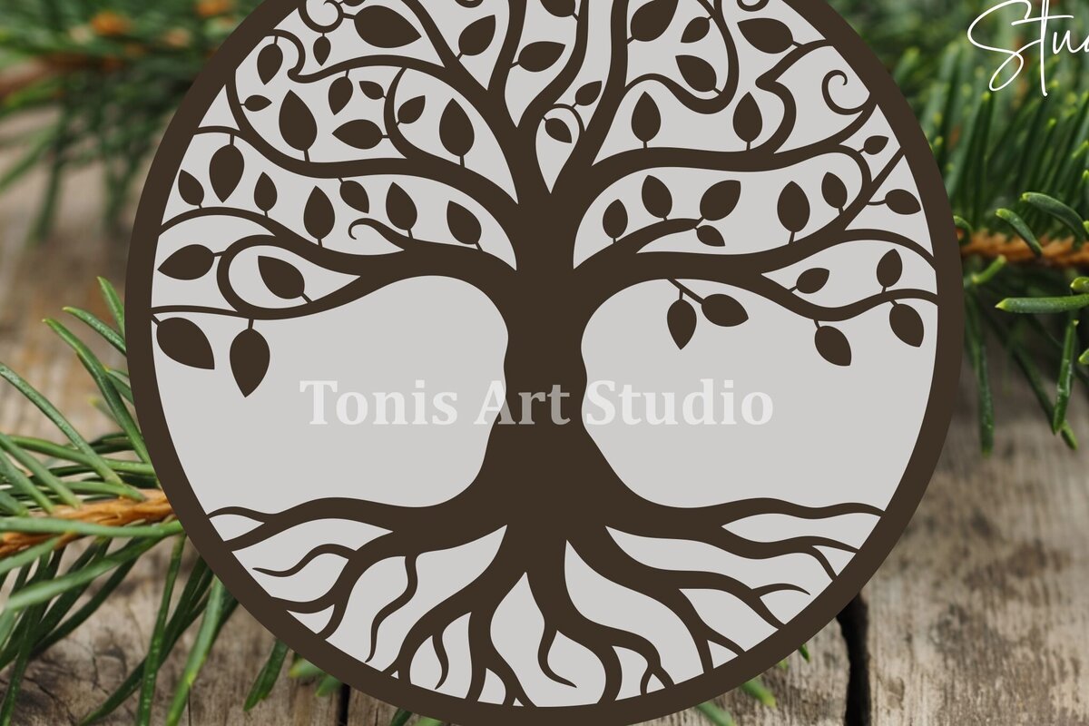 Intra απο ξύλο plywood 3mm-4mm πάχος – Αρχείο κοπής με λέιζερ Tree of Life PNG DXF Δίασταση  20x20 cm INTRAFABR-119552699