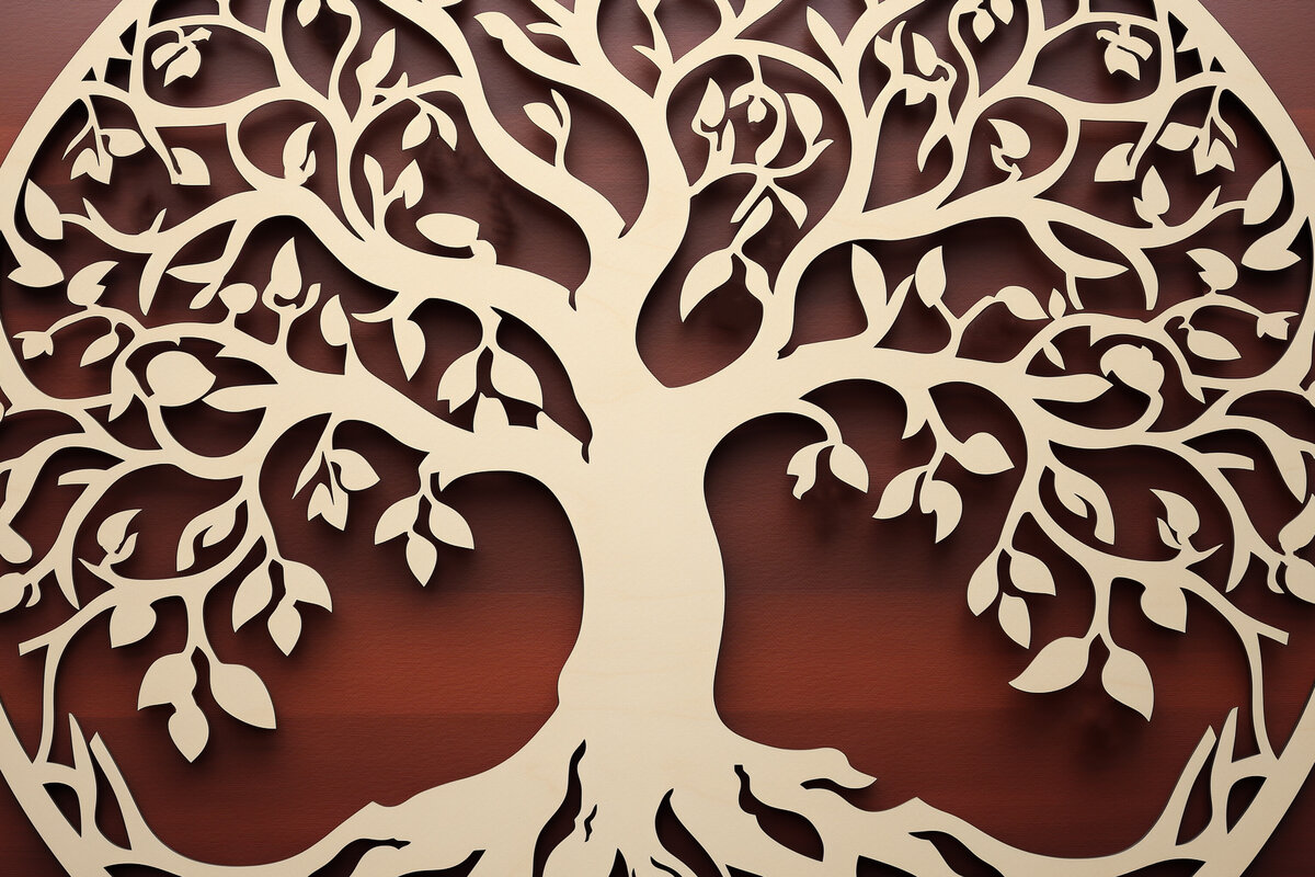 Intra απο ξύλο plywood 3mm-4mm πάχος – Αρχείο κοπής με λέιζερ Tree of Life Δίασταση  20x20 cm INTRAFABR-90830441