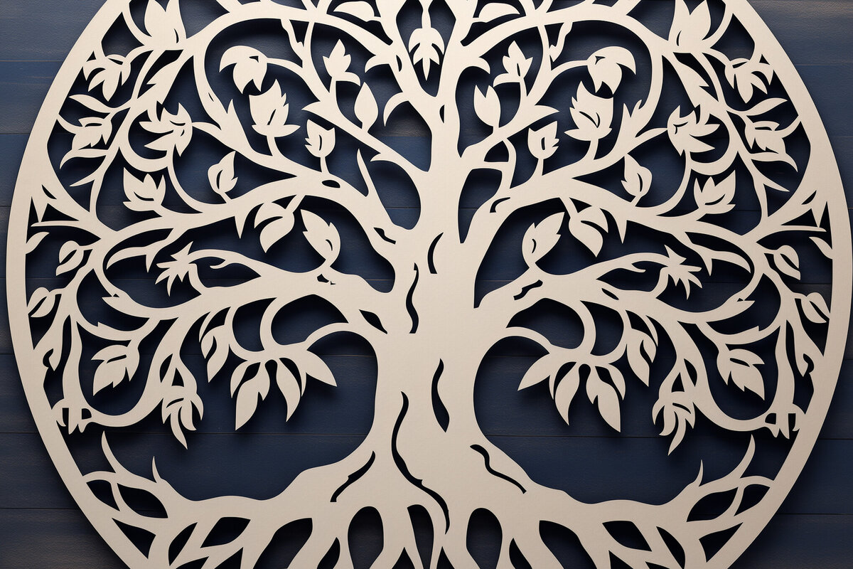 Intra απο ξύλο plywood 3mm-4mm πάχος – Αρχεία κοπής με λέιζερ Tree of Life Δίασταση  20x20 cm INTRAFABR-90816368