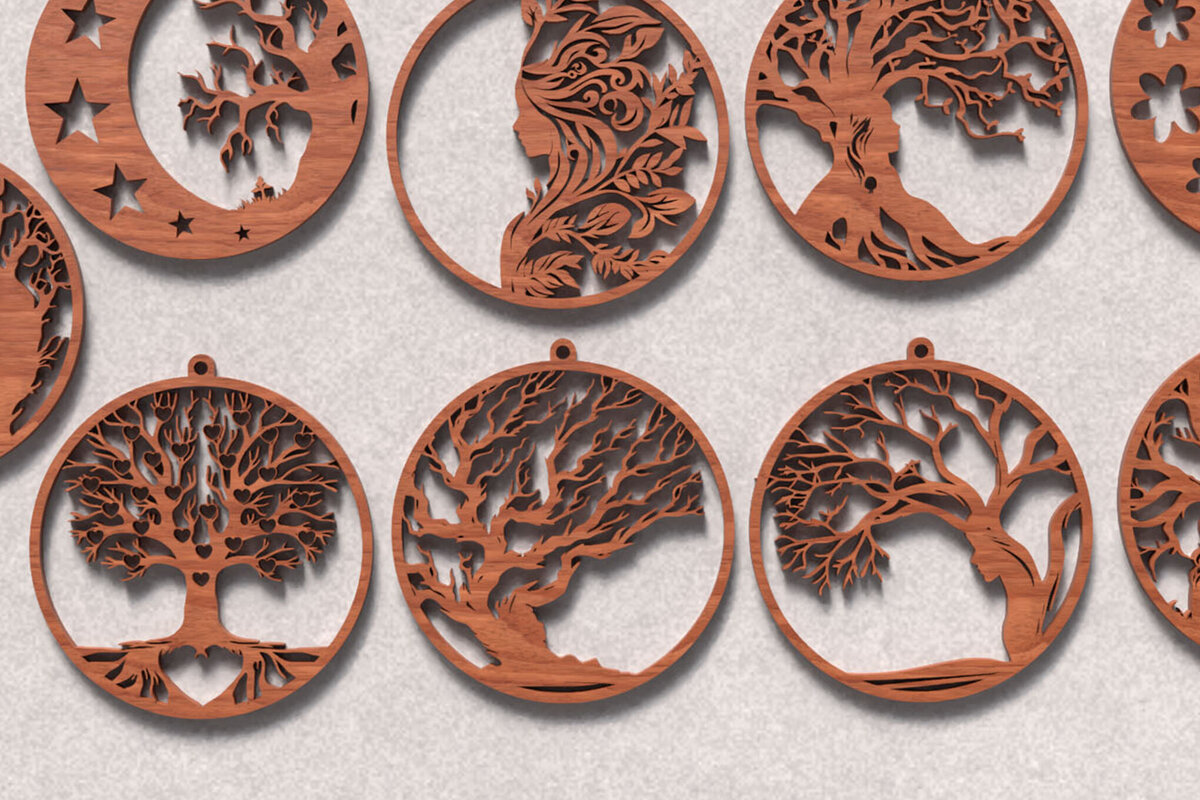 Intra απο ξύλο plywood 3mm-4mm πάχος – Αρχεία κοπής με λέιζερ Tree of Life Δίασταση  20x20 cm INTRAFABR-119821415