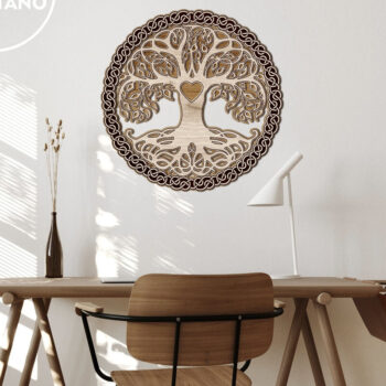 Intra απο ξύλο plywood 3mm-4mm πάχος – TREE of LIFE Πολυστρωματική διακόσμηση τοίχου Δίασταση  40x30 cm INTRAFABR-80961074 - Image 2