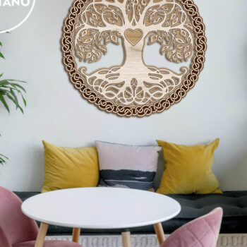 Intra απο ξύλο plywood 3mm-4mm πάχος – TREE of LIFE Πολυστρωματική διακόσμηση τοίχου Δίασταση  40x30 cm INTRAFABR-80961074 - Image 5