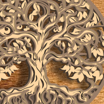 Intra απο ξύλο plywood 3mm-4mm πάχος – Δέντρο της Ζωής/Φθινοπωρινό Δέντρο/Πολυστρωματικό Δίασταση  20x20 cm INTRAFABR-75645583 - Image 1