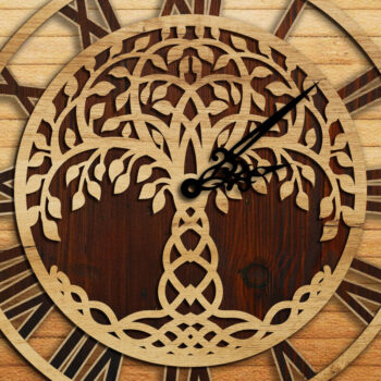Intra απο ξύλο plywood 3mm-4mm πάχος – Ρολόι τοίχου Tree of Life Δίασταση  40x30 cm INTRAFABR-124401747 - Image 2