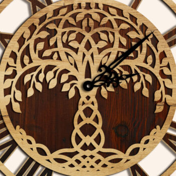 Intra απο ξύλο plywood 3mm-4mm πάχος – Ρολόι τοίχου Tree of Life Δίασταση  40x30 cm INTRAFABR-124401747 - Image 6