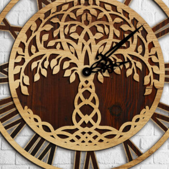 Intra απο ξύλο plywood 3mm-4mm πάχος – Ρολόι τοίχου Tree of Life Δίασταση  40x30 cm INTRAFABR-124401747 - Image 8