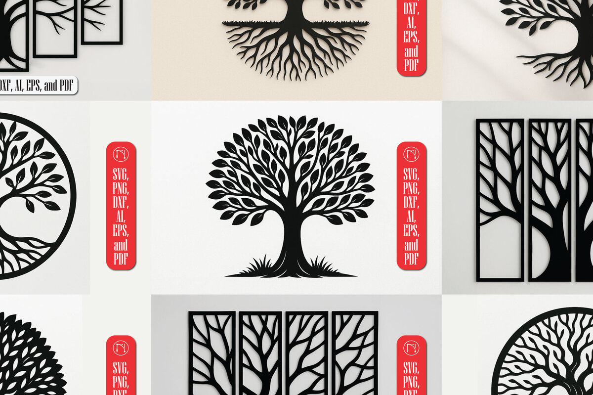 Intra απο ξύλο plywood 3mm-4mm πάχος – Διακόσμηση τοίχου Tree of Life Πακέτο Δίασταση  40x30 cm INTRAFABR-122380281