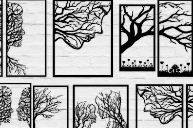 Intra απο ξύλο plywood 3mm-4mm πάχος – Πακέτο διακόσμησης τοίχου Tree of Life Δίασταση  40x30 cm INTRAFABR-24761110