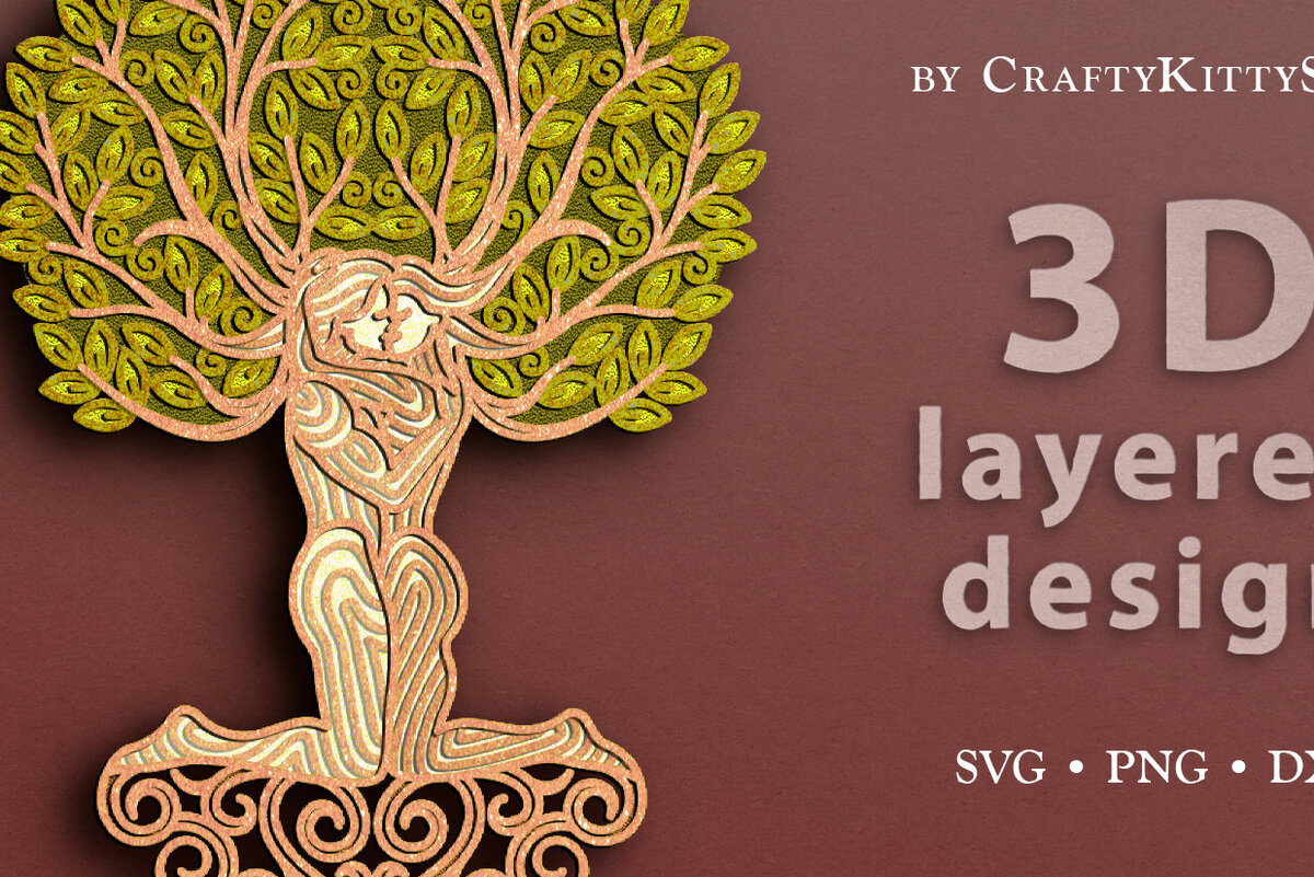 Intra απο ξύλο plywood 3mm-4mm πάχος – Αρχείο αποκοπής με 3D Layered Tree of Love Δίασταση  20x20 cm INTRAFABR-62668401