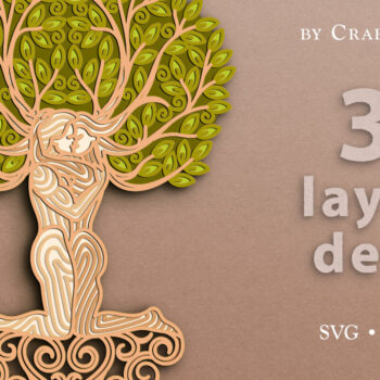 Intra απο ξύλο plywood 3mm-4mm πάχος – Αρχείο αποκοπής με 3D Layered Tree of Love Δίασταση  20x20 cm INTRAFABR-62668401 - Image 2