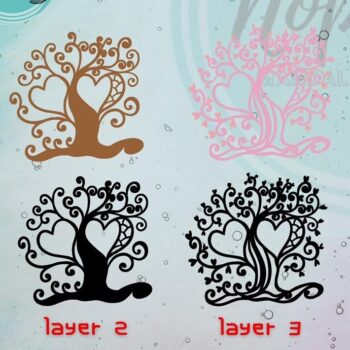 Intra απο ξύλο plywood 3mm-4mm πάχος – Tree of Love 3D Valentine V.1 Δίασταση  20x20 cm INTRAFABR-55676107 - Image 2