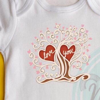 Intra απο ξύλο plywood 3mm-4mm πάχος – Tree of Love 3D Valentine V.1 Δίασταση  20x20 cm INTRAFABR-55676107 - Image 3