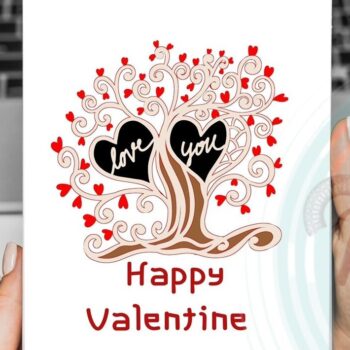 Intra απο ξύλο plywood 3mm-4mm πάχος – Tree of Love 3D Valentine V.1 Δίασταση  20x20 cm INTRAFABR-55676107 - Image 4