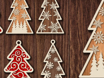Intra απο ξύλο plywood 3mm-4mm πάχος – Δέσμη κοπής με λέιζερ στολίδι δέντρου Δίασταση  20x20 cm INTRAFABR-78252596 - Image 1