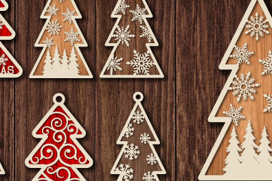 Intra απο ξύλο plywood 3mm-4mm πάχος – Δέσμη κοπής με λέιζερ στολίδι δέντρου Δίασταση  20x20 cm INTRAFABR-78252596