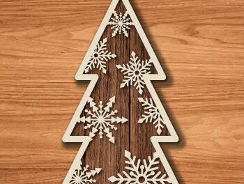 Intra απο ξύλο plywood 3mm-4mm πάχος –  κοπής λέιζερ στολίδι δέντρου Δίασταση  20x20 cm INTRAFABR-78252336 - Image 1