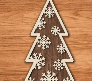 Intra απο ξύλο plywood 3mm-4mm πάχος –  κοπής λέιζερ στολίδι δέντρου Δίασταση  20x20 cm INTRAFABR-78252354